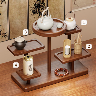 复古中式博古架置物架桌面茶具紫砂壶收纳摆件杯架桌上多层展示架