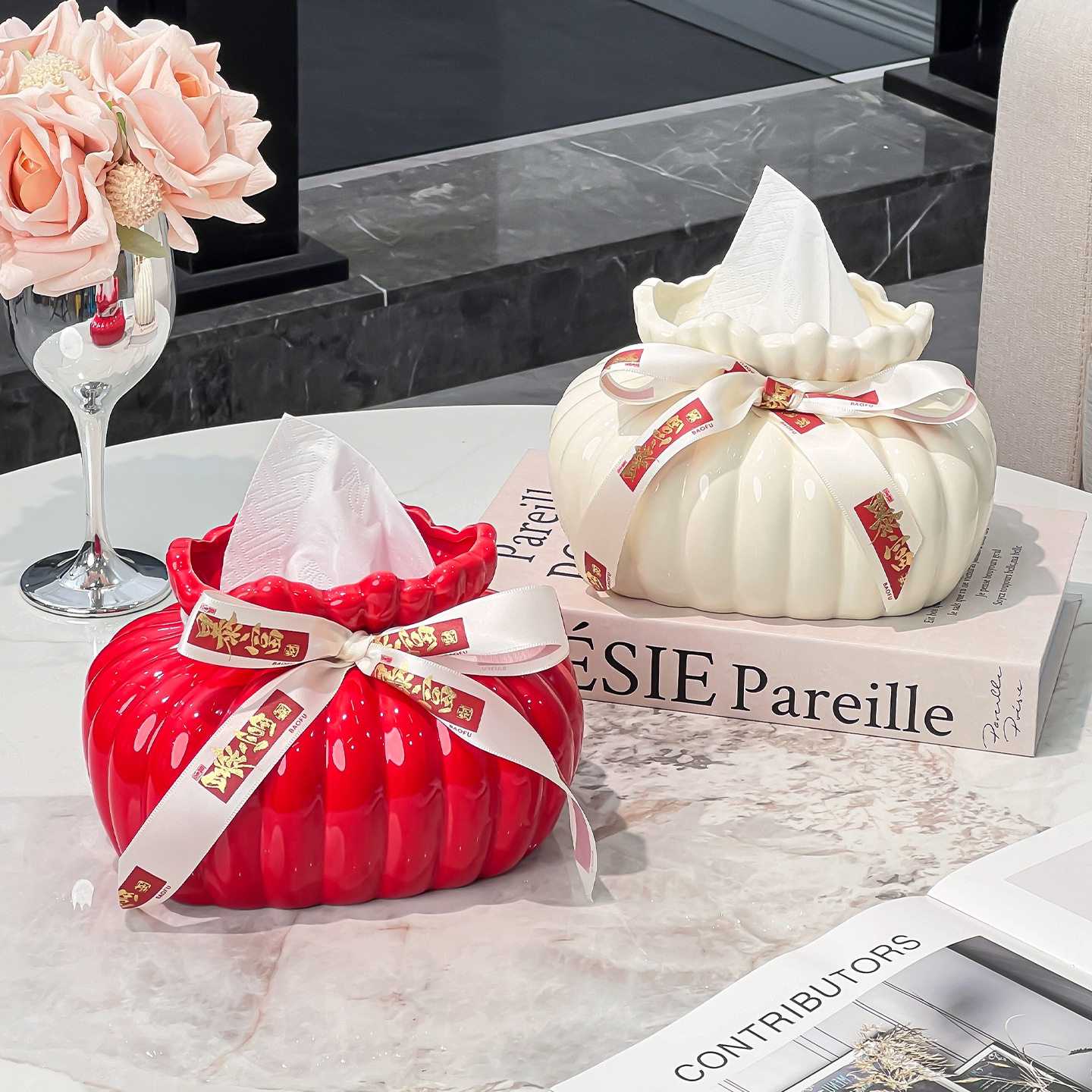 陶瓷暴富纸巾盒客厅高级感轻奢收纳抽纸盒创意设计感茶几福袋摆件,家居饰品,装饰纸巾盒,淘宝优惠券,粉丝福利购,淘宝优惠卷