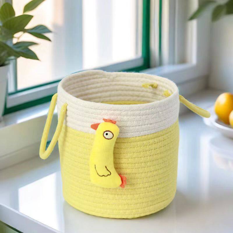 棉绳编织可爱零食收纳筐杂物