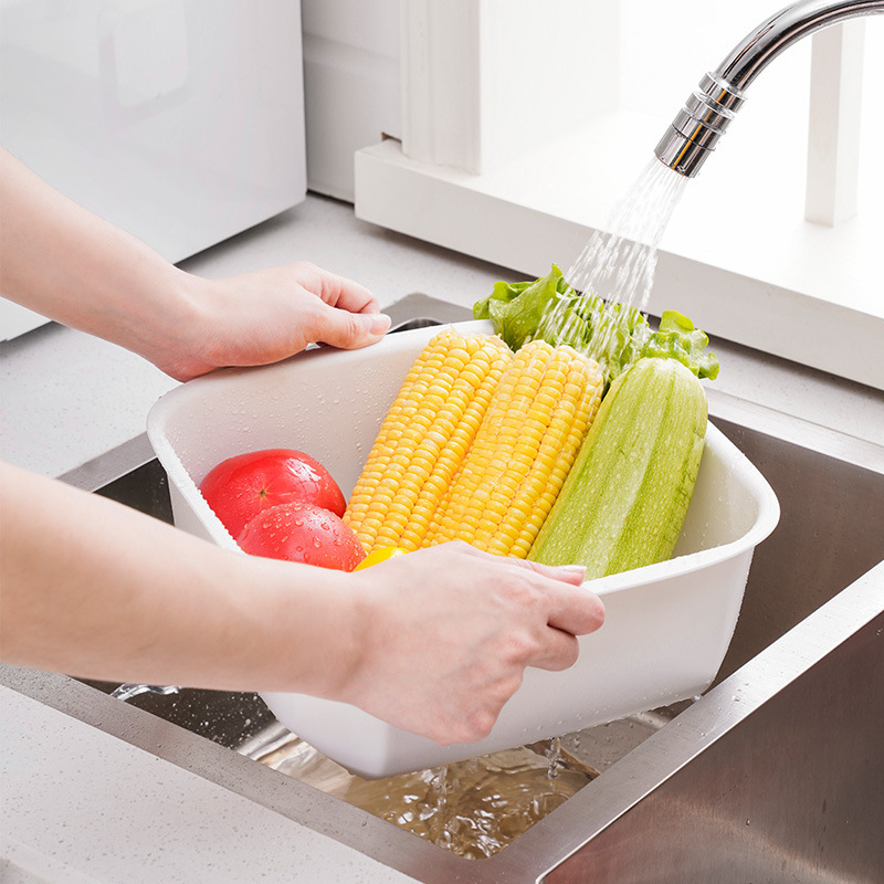 新款双层洗菜盆沥水篮两件套厨房