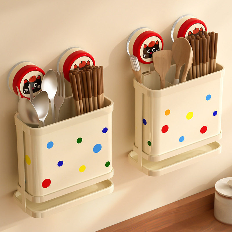 筷子收纳盒筷子筒家用壁挂式吸盘