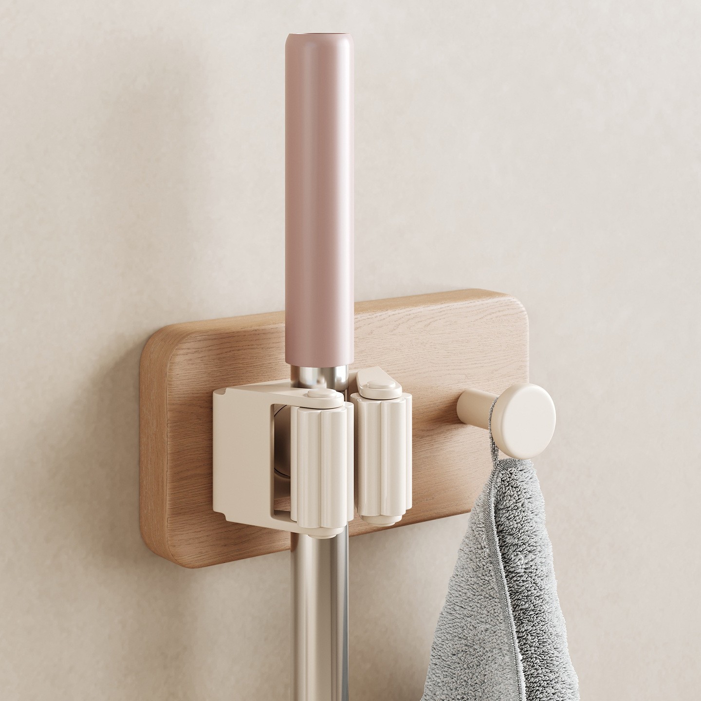 壁挂式拖把夹免打孔强力承重拖把