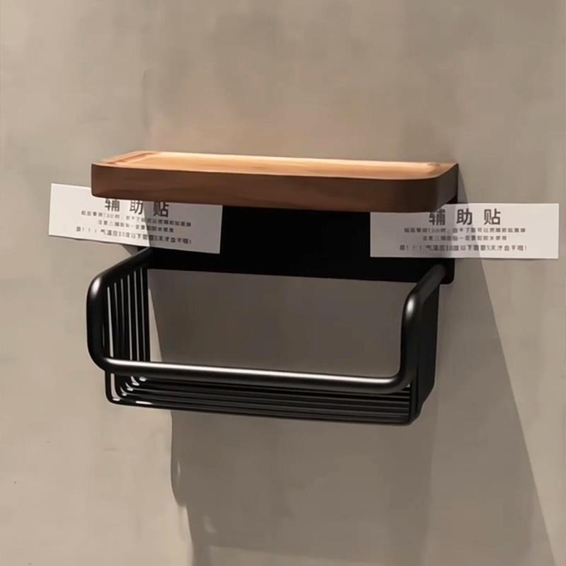 复古风实木纸巾架卷纸架卫生间