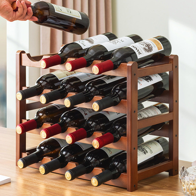 桌面酒架红酒置物架酒柜展示架家用客厅红酒架子瓶架多层斜放