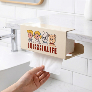 铁艺厨房纸巾架吊柜纸巾盒倒挂抽纸盒收纳架壁挂式橱柜用纸悬挂架