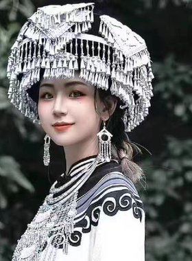 云南少数民族苗族头饰瑶族彝族土家族女帽侗族帽子成人演出头饰