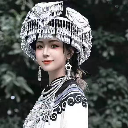 云南少数民族苗族头饰瑶族彝族土家族女帽侗族帽子成人演出头饰