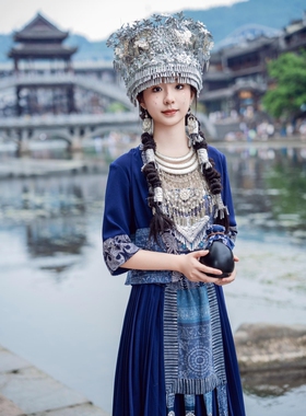 贵州苗族服装女苗寨少数民族成人刺绣侗族土家族舞蹈演出旅拍服装