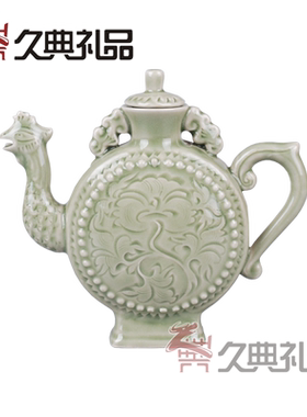 陕西特色工艺品 耀州瓷凤鸣壶 家居装饰商务外事礼品实用酒具摆件