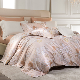 欣恋 进口双股160支埃及长绒棉四件套高端纯棉全棉被套床上用品