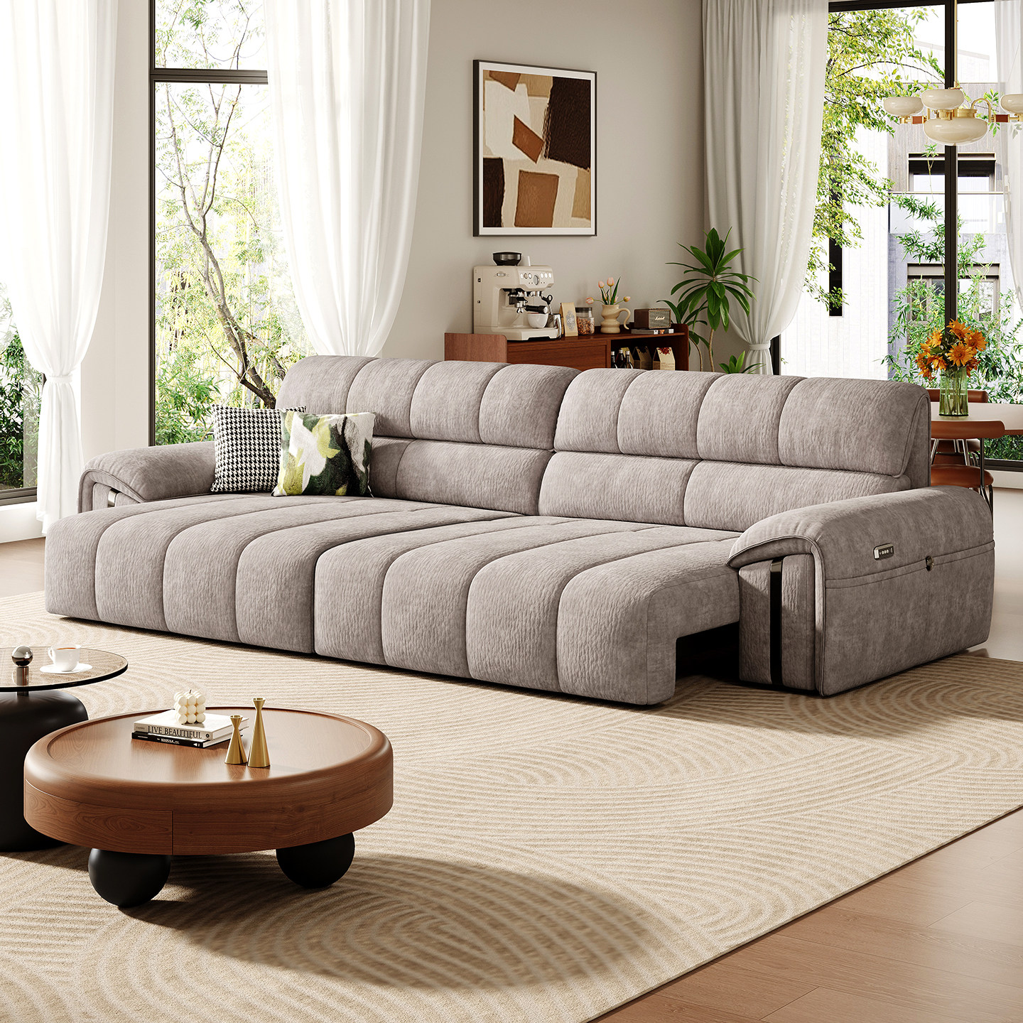 电动功能布艺沙发可调节伸缩可躺可睡客厅家庭影院智能家具F-M111,住宅家具,功能沙发,淘宝优惠券,粉丝福利购,淘宝优惠卷