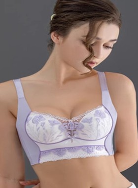 品牌无痕蕾丝薄杯柔软舒适无钢圈文胸罩 聚拢调整收副女内衣8922