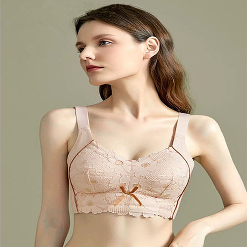 全罩杯大码蕾丝薄款大胸显小无钢圈文胸罩聚拢收副乳女士内衣8182