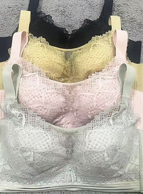 全罩杯蕾丝抹胸防走光薄杯舒适软钢圈文胸罩聚拢收副乳女内衣8295