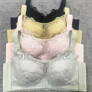 全罩杯蕾丝抹胸防走光薄杯舒适软钢圈文胸罩聚拢收副乳女内衣8295