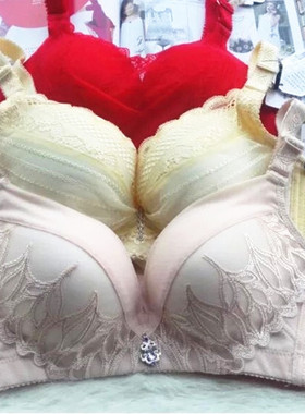 买一送一 无钢圈内衣文胸 大码蕾丝聚拢调整型厚薄杯BC女士胸罩