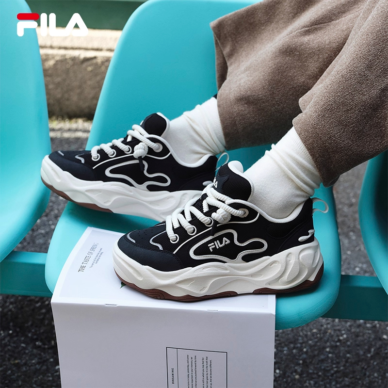 流沙鞋|杨幂同款FILA 斐乐女BROOK 2秋冬面包板鞋黑色休闲运动鞋