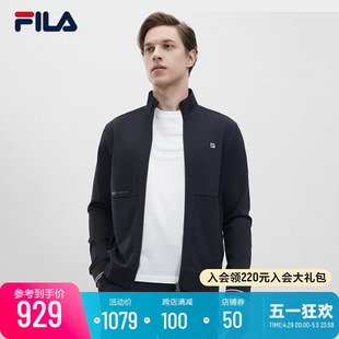 外套2024夏新款 FILA 针织长袖 休闲商务基础上衣 斐乐官方男士 时尚