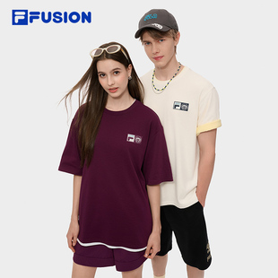 2025秋新款 FILA 衫 针织短袖 休闲凉感速干T恤 FUSION斐乐潮牌情侣款