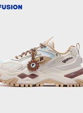 FILA FUSION斐乐潮牌女鞋BIANCO DX厚底潮鞋2025冬新款复古跑步鞋