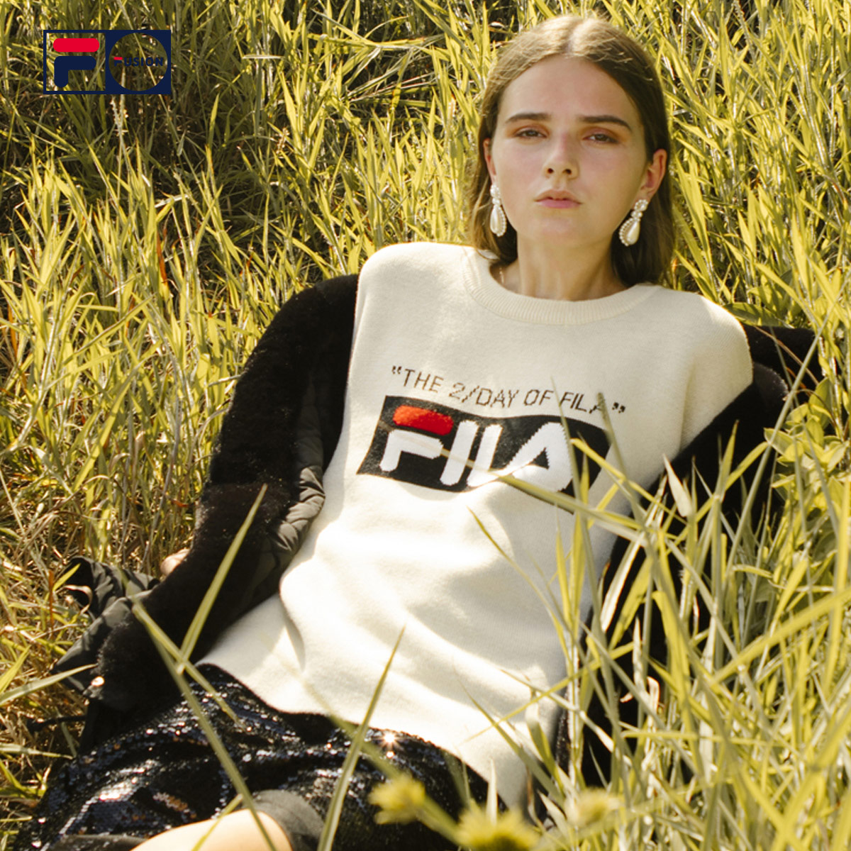 FILA FUSION x b+abì³ÀÖÕëÖ¯ÉÀÅ®¶¬¼¾ÐÂÆ·ÐÝÏпíËÉÌ×ͷëÏßÒÂ