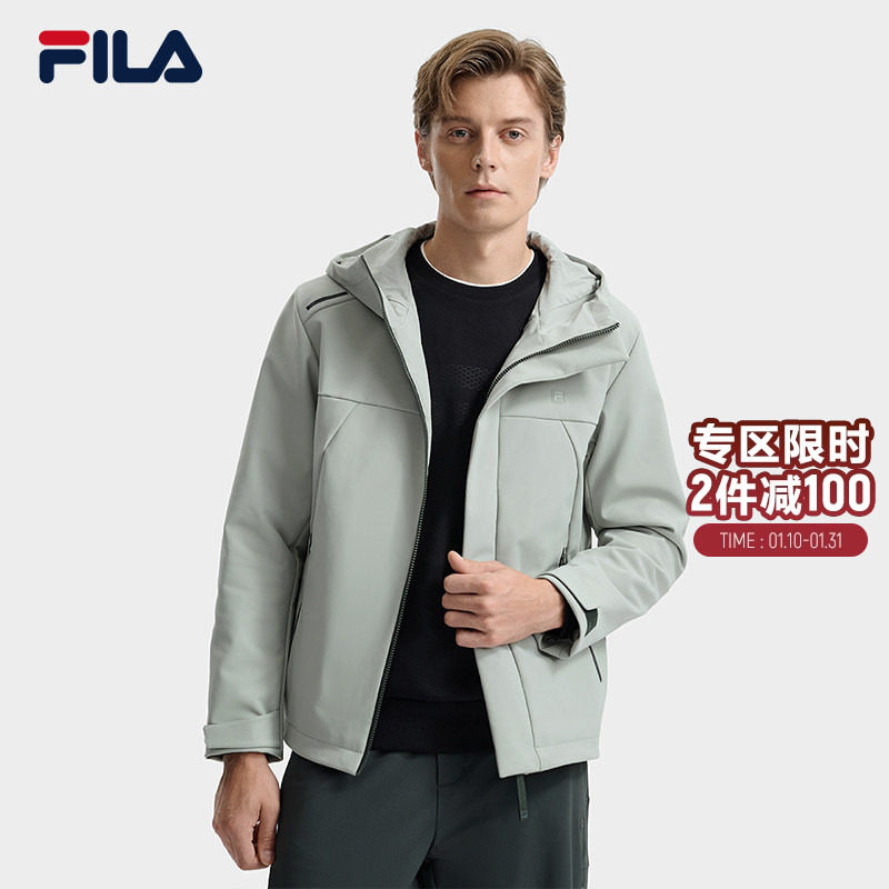FILA 斐乐官方男士梭织外套2025冬新款时尚简约舒适休闲连帽上衣,运动服/休闲服装,运动茄克/外套,淘宝优惠券,粉丝福利购,淘宝优惠卷