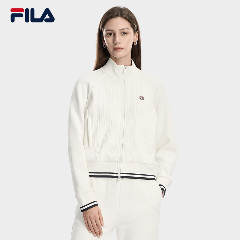 FILA 斐乐官方女士针织长袖外套2026春新款简约休闲舒适立领上衣,运动服/休闲服装,运动茄克/外套,淘宝优惠券,粉丝福利购,淘宝优惠卷