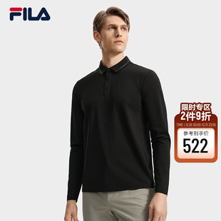 FILA 新款 斐乐官方男子针织长袖 2025秋季 通勤上衣 POLO衫 王阳同款