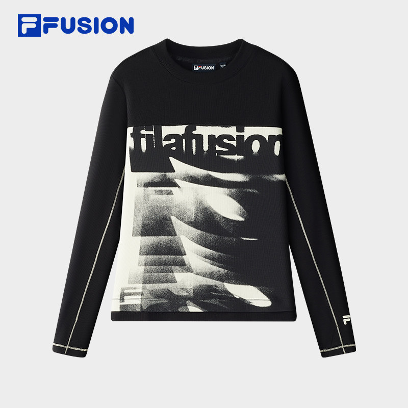 FILA FUSION斐乐潮牌女子针织长袖衫2025冬季新款时尚休闲修身长T,运动服/休闲服装,运动T恤,淘宝优惠券,粉丝福利购,淘宝优惠卷
