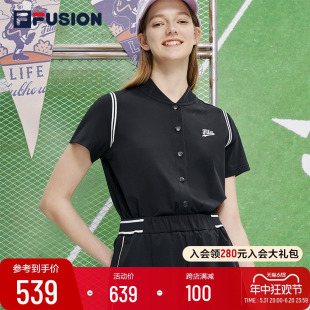 FUSION斐乐潮牌女士连体裤 FILA 休闲运动宽松短裤 时尚 2023秋新款