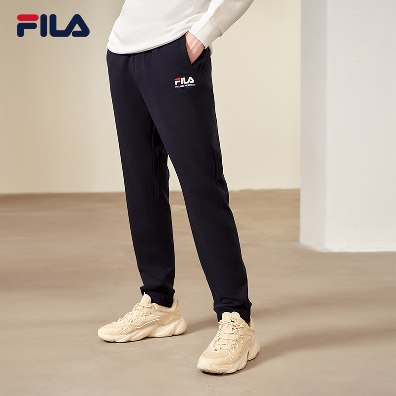 FILA斐乐男士针织裤2025秋季新款束脚卫裤跑步运动裤男子休闲长裤