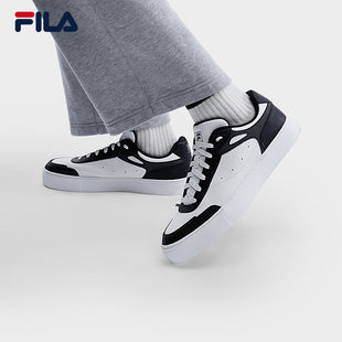 FILA 男休闲小白鞋 斐乐官方SHADOW 26春新款 1S男黑白板鞋 蝶影鞋