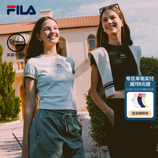 2025秋新款 FILA 衫 時(shí)尚 斐樂(lè)官方女子針織短袖 休閑簡(jiǎn)約基礎(chǔ)緊身T恤