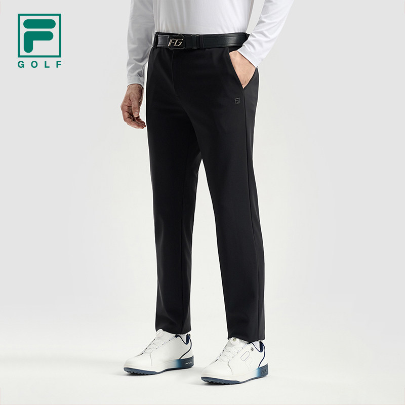 FILA 斐乐官方男士针织长裤2025秋新款高尔夫运动基础防晒直口裤