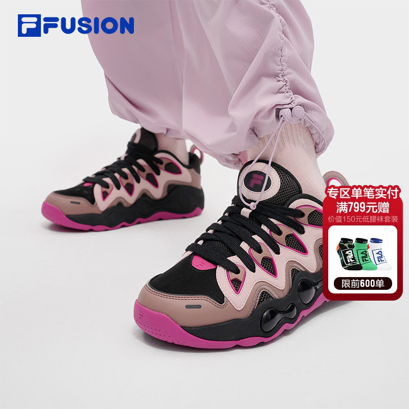 FILA FUSION斐乐潮牌女鞋VERTICAL复古篮球鞋2025冬季新款运动鞋