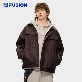 章昊同款FILA FUSION斐乐潮牌羽绒服两件套男2026春新款夹克外套