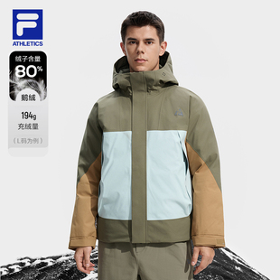 鹅绒FILA斐乐男士羽绒服2025冬季新款专业运动健身保暖宽松外套