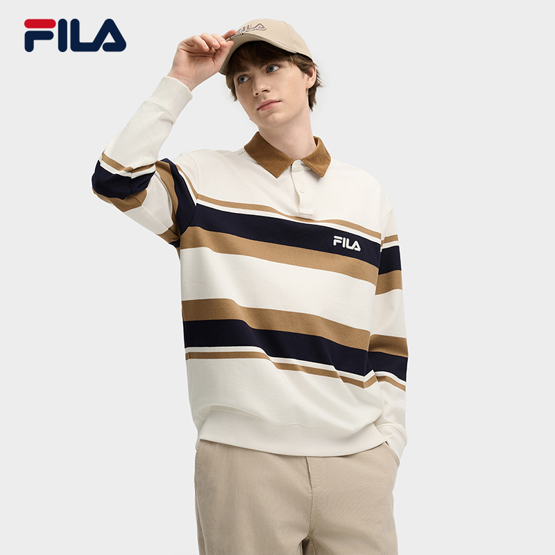 FILA斐乐男士针织长袖POLO衫