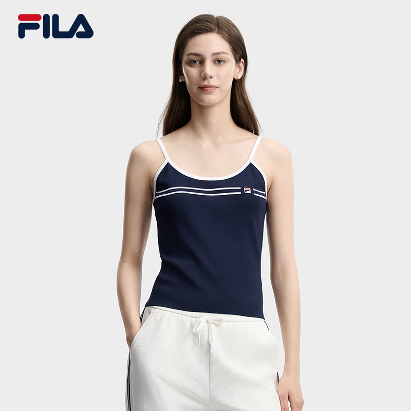 FILA 斐乐官方女子编织背心2026夏新款时尚休闲简约百搭修身吊带