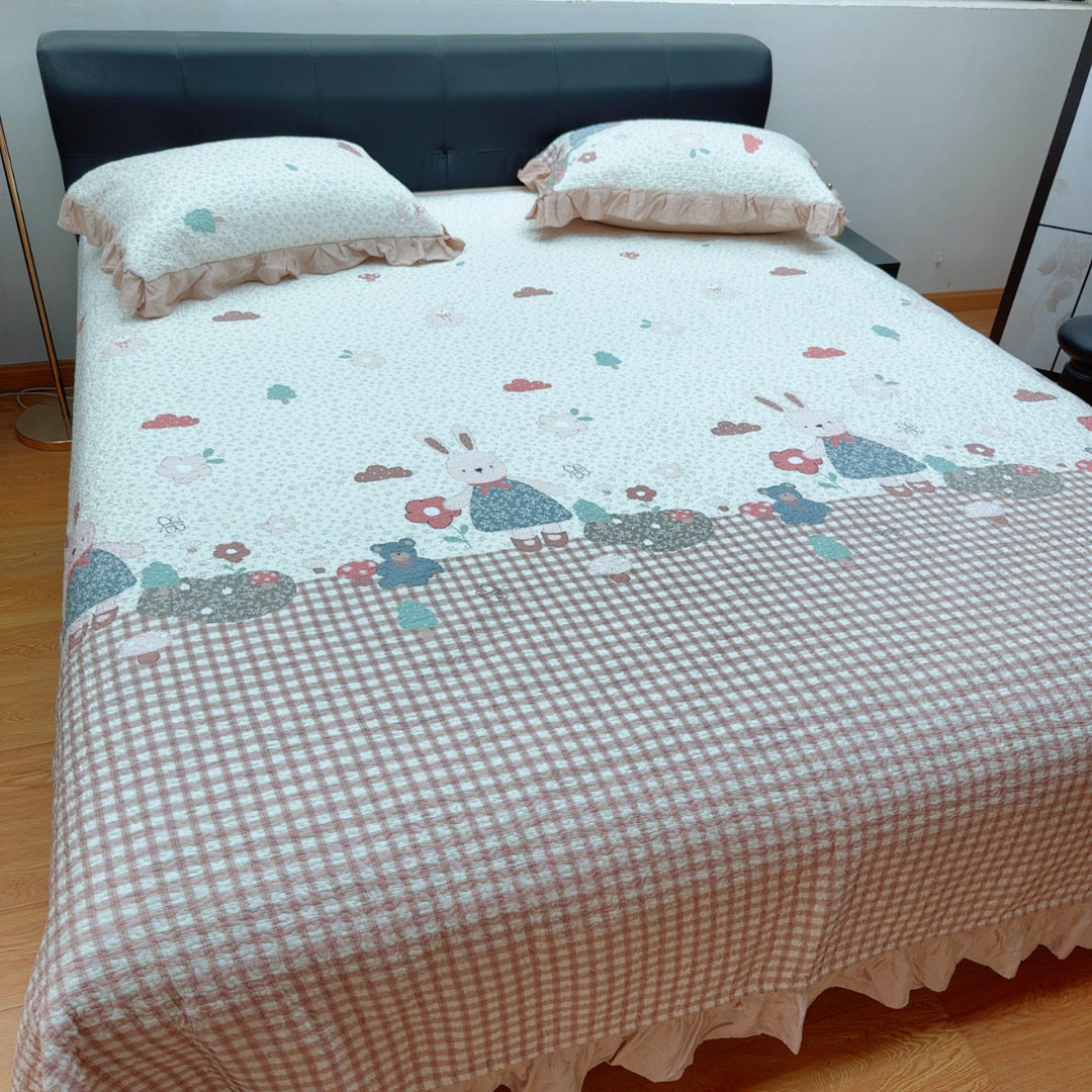 莫代尔莱赛尔天丝床盖三件套床盖
