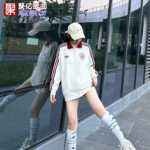 阿迪达斯男子2026新款三条杠复古足球运动夹克衫外套KE3846JZ2249