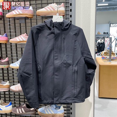 阿迪达斯男2025武宗系列商务通勤拒水透湿保暖连帽夹克外套KC5913