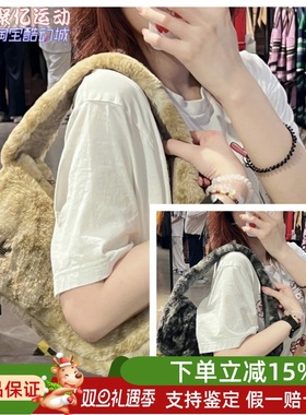 阿迪达斯三叶草女2025新款时尚毛绒运动单肩手提拎包 JY2569 2625