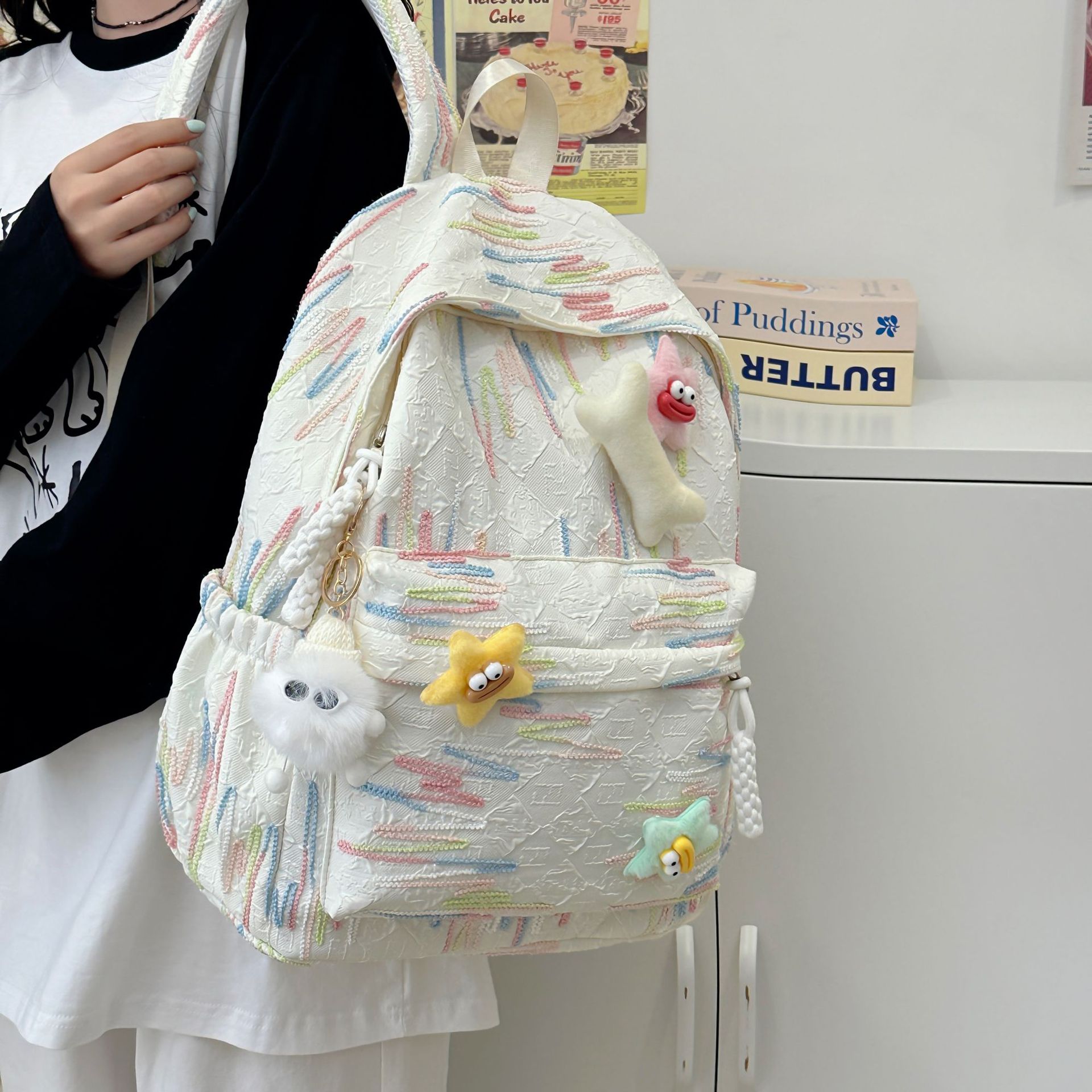 雙肩包女高顏值書包中學(xué)生ins可愛書包6年級少女百搭初高中背包