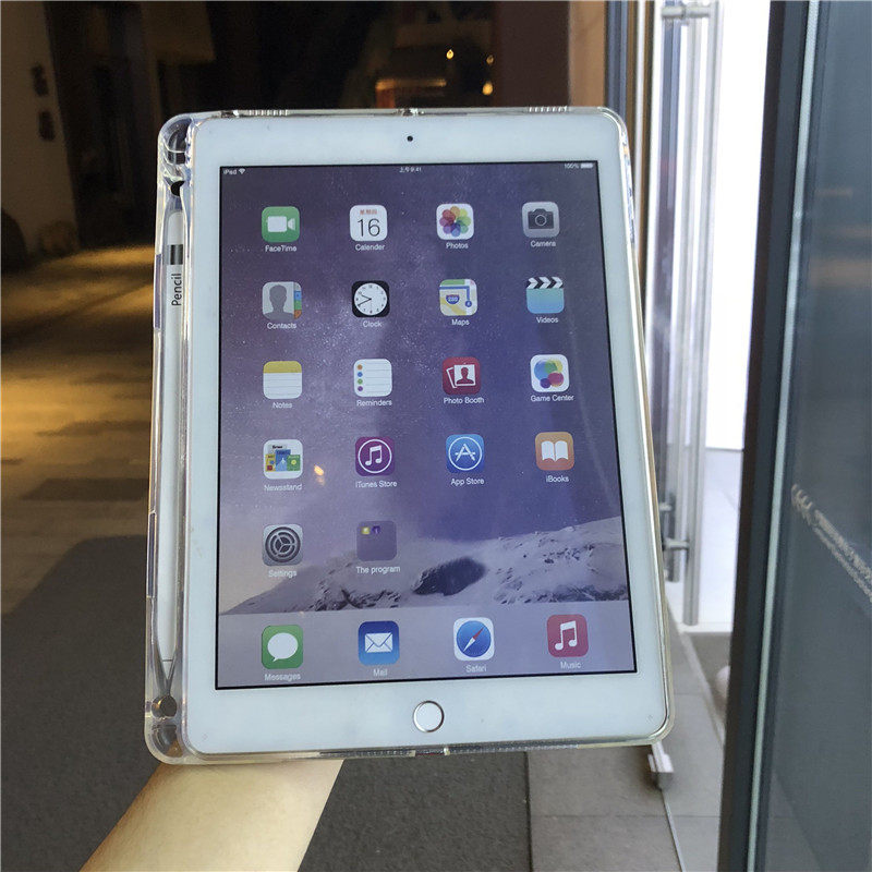 ipad2018保护套有笔槽 新款air2平板pro10.5寸8代后壳12.9带笔套