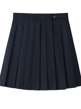 蓝色森系学院风村衫a字百褶裙ik套装女夏季轻奢高级感两件套外穿