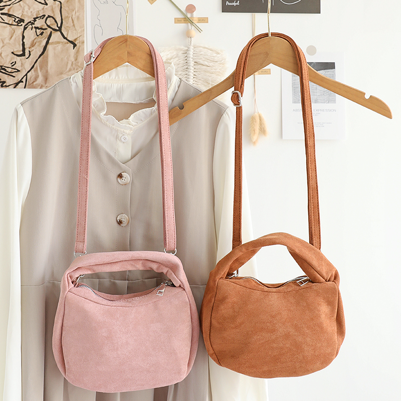 韩版百搭绒布手提小方包女休闲