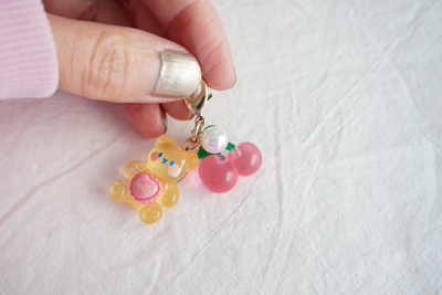 日本curly同款糖果水晶小熊挂件