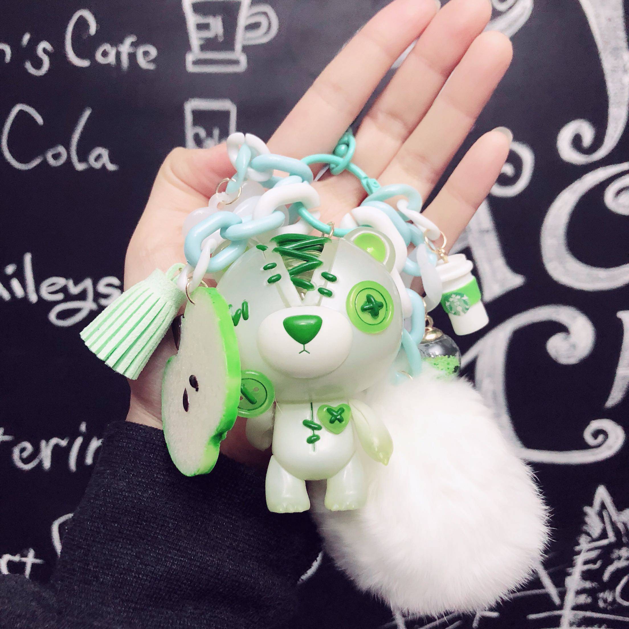 不當當原创 | 正版泡泡玛特青苹果撕裂熊包挂件糖果少女钥匙扣
