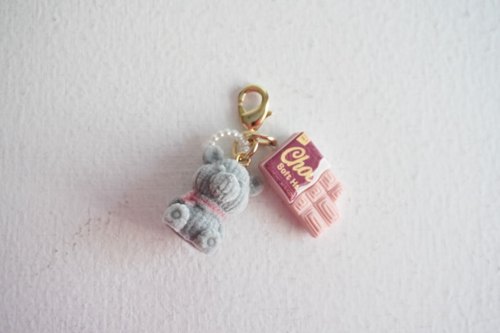 植绒巧克力小熊卷发女孩同款日本